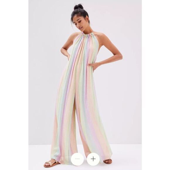 Anthropologie Pants - NEW Anthropologie x Sundress Sophie Jumpsuit in Marbella Mix Pastel M / L NWT